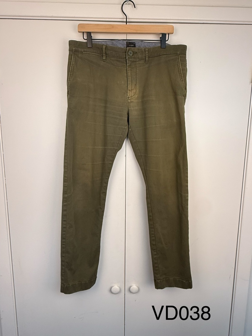 J.Crew 484 Slim Fit Stretch Chino Pants Olive Green 33x30